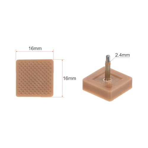 Image of HARFINGTON 3 Pairs TPU Kitten Heel Tips Shoes Replacement Tap Caps for Women High Heels, 2.4mm Pin, 16mm Square Heel Repair Caps, Beige