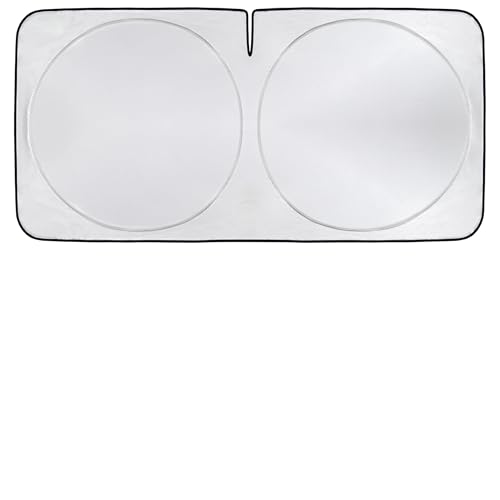 Windshield Sun Shade, Reflective Sunshade for Car Windshield with Mirror Cut-Out, Blocks 99% UV Rays & Keeps Vehicle Cool, Fits Cars, Trucks, SUVs & Vans, Fade-Resistant, (Medium)