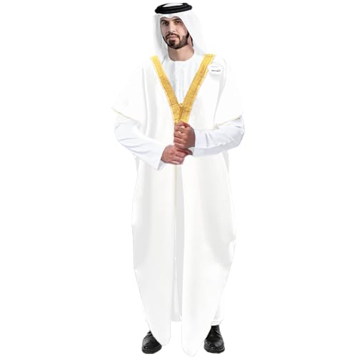 Desert Dress Bisht Cloak Arabisches Kleid Thobe Saudi Herren Robe Eid...