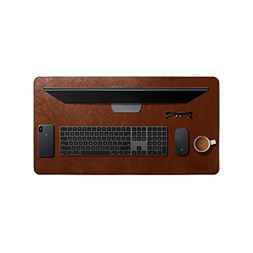 DailyObjects Large Premium Vegan Leather Desk Mat|Anti-Skid|Anti-Slip|85*45cm|Reversible Desk spread Turf Desk/Laptop Mat for Work from Home/Office/Gaming- Extended mouse pad and keyboard desk pad-Tan 8 31LbkRl1VQL