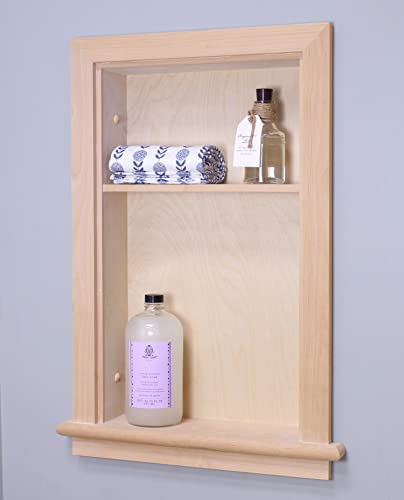 Image of 14x24 Recessed Aiden Wall Niche - Wall Shelf for Storage and Home Decor, 1 Shelf (Unfinished W /Plain Back)