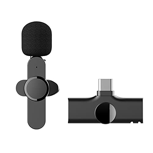 Micrófono inalámbrico con solapa USBC para Youtubers, Facebook Live Stream, Vloggers, grabación, sincronización automática, micrófono de solapa con clip para PC, teléfono Android, no necesita