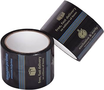 Raj Krishna Industries® Amazon.in branded Prime Packaging Tape | 3inch* 50 meter| Strong Adhesive No Residue Easy to Use & Pack Items Multipurpose Usage (PACK OF 2, BLACK)