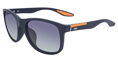 Fila SF9250 D82P Sunglasses Men's Dark Navy/Blue Polarized Lens Rectangle 55 mm
