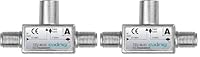 Axing TZU 40-03 Ethernet Over Coax EoC Einschleusweiche für Kabelnetze mit Rückkanalfilter (Packung mit 2)