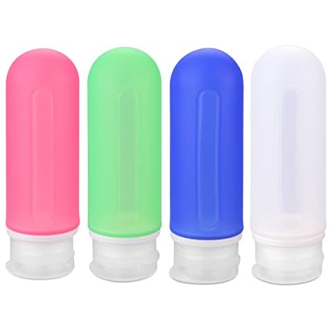 Comsmart Silicone Travel Bottle Set, Leak Proof Travel Bottles Containers Set with Transparent Carry Bag for Liquid Shampoos, Soap and Toiletries Cover
