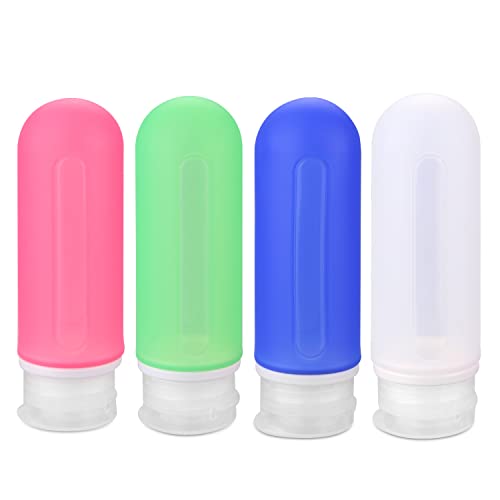 Comsmart Silicone Travel Bottle Set, Leak Proof Travel Bottles Containers Set with Transparent Carry Bag for Liquid Shampoos, Soap and Toiletries