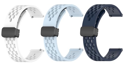 SHEAWA for Garmin(�K�[�~��) Vivoactive 6/5/Forerunner 165/Approach S50/S44 �o���h �x���g 3�_�Z�b�g �����o���h �V���R�� ���C�o�b�N�� �݊��i �ʋC���ɗD�� �}�O�l�b�g �X�g���b�v ����