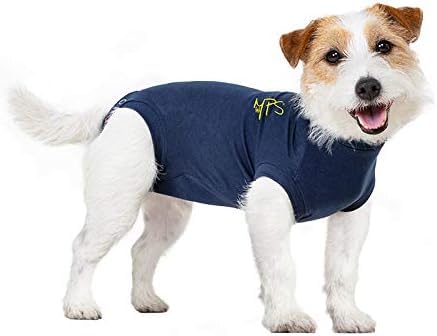 Medical Pet Shirt Dog, Surgery Recovery Suit, Blue (M+)