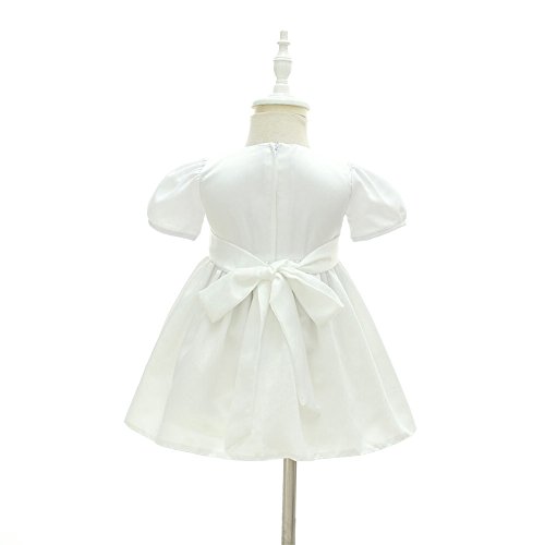 Coozy Baby Girl Christening Baptism Gowns Toddler Princess Wedding Special Occasion Dress 3Pcs Outfits (White, 3M/0-6Months) #TOP5