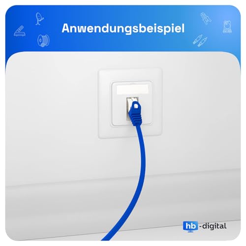 hb-digital 1-Port CAT 8 Netzwerkdose unterputz RAL9003 + 1x GHMT zertifiziertes CAT 8 Keystone RJ45 Modul LAN Ethernet Keystone Dose Buchse Einbaubuchse max. 40 Gbit/s STP - Signalweiß