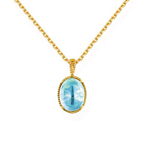 Collier avec pendentif naturel en cristal bleu YCTTKDD, le cadeau d'anniversaire S925