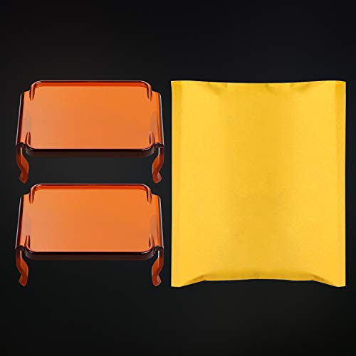 Image of 3 Inch LED Cube Light Amber Covers, LTEODCHEW Yellow LED Pods Covers Square Polycarbonate Lens for 3in LED Cube Fog Lights