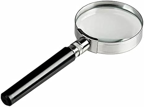 10X Magnification Handheld Magnifier Magnifying Glass Handle Low Vision Aid for Book Reading, Hobby Observation, Science (75MM)