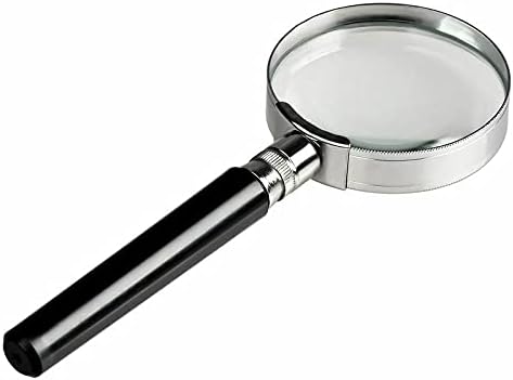10X Magnification Handheld Magnifier Magnifying Glass Handle Low Vision Aid for Book Reading, Hobby Observation, Science (75MM)