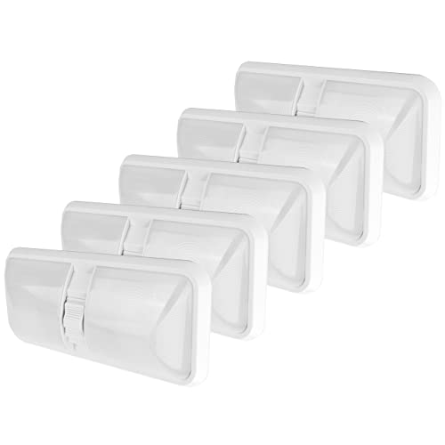 Rvzone 12V Led Rv Ceiling Double Dome Light 1100 Lumen Frosted Rv Interior Lighting Fixture For Rv Trailer Camper Truck Van Boat Car (Natural White 4000-4500K) #TOP4