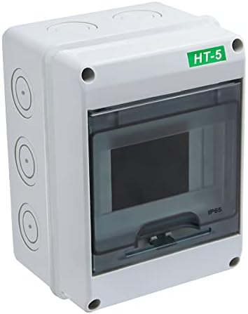 smseace Distribution Protection Box, ABS Plastic Transparent Cover Waterproof Distribution Box IP65, for Indoor Wall Circuit Breaker (5 Way)