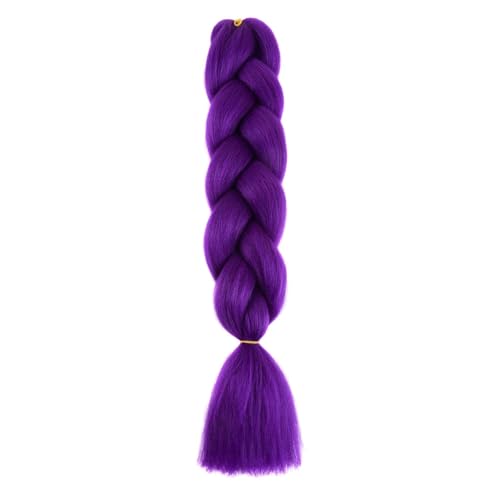 Extensiones de pelo sintético para trenzas, 1 unidad de 100 g, 60 cm, color morado