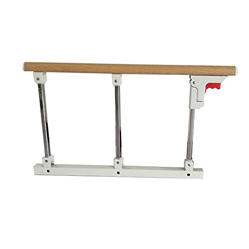 YIKEY-Bed Rails Bed Rail Safety Assist Handle Bed Railing for Elderly & Seniors, Adults, Children Guard Rails Folding Hospital Bedside Grab Bar Bumper, 70 cm / 27.6inches (Wooden Grain)