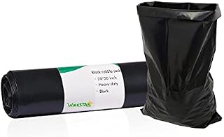Wirestar Hub 20 Black Rubble Sacks 40 Litre  500 Gauge, 120 Micron Large Size Refuse Sacks  Durable Black Bags Heavy Duty Size 50 x 76cm / 20 x 30inch  Strong Rubble Bags Hold 20kg Waste