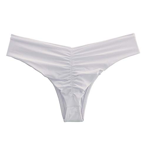 Calcinha de biquíni levanta e Empina bumbum fio duplo (Branco, P)