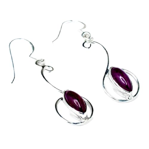 Boucles d'oreilles rubis naturel argent 925 idée cadeau chic pour femme