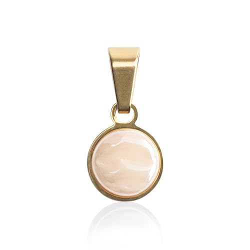 Gold Kettenanhänger mit Stein in apricot • Charm zum Wechseln • passend für eine Vielzahl von Ketten • Edelstahl & recyceltes Glas • MIX AND MATCH Gold Kettenanhänger mit Stein in apricot • Charm zum Wechseln • passend für eine Vielzahl von Ketten • Edelstahl & recyceltes Glas • MIX AND MATCH