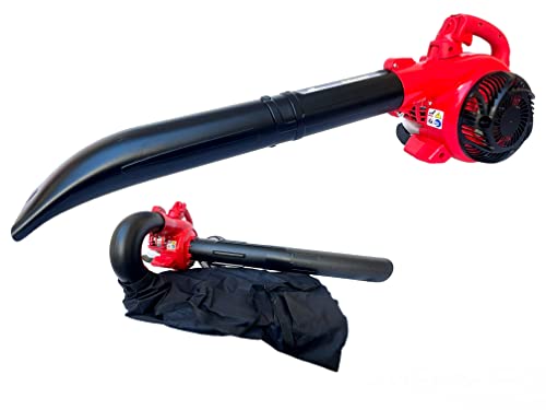 soffiatore a scoppio da giardino 3 in 1 motore da 2 tempi 43cc 7500rpm aspiratore trituratore e soffiatore aspirafoglie con sacco di raccolta 50lt ideale per manutenzione spazi esterni