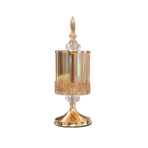 Kueohse Tarro de Almacenamiento de Cristal Europeo con Tapa Tarro de Caramelo Rosa Almacenamiento Chapado en Adornos Decorativos Arte Decoración del Hogar,S
