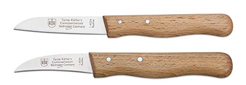 RÖRTante Käthe 2-teilig Schäl- Gemüsemesser Made in Solingen Buchenholzgriff