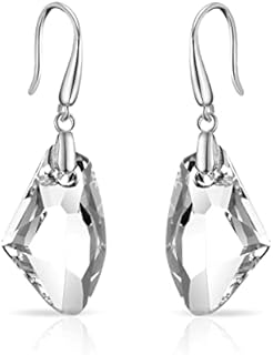 Sterling Silver Icecap Drop Earrings Created with Zircondia® Crystals
