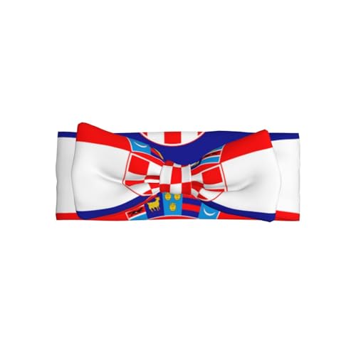FoRes Republic of Croatia flag Baby Bow Headband â€“ Cute & Delicate Hair Accessories for Newborns, Infants, Toddlers â€“ Skin-friendly Hairband