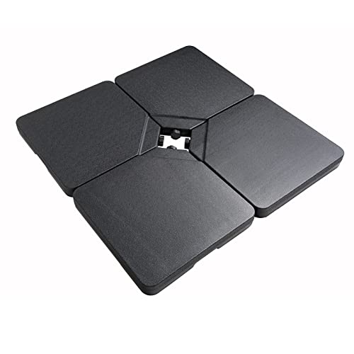 Helios&Hestia 4-teiliges Set, robustes Kunststoff-Gewicht für den Außenbereich, Terrasse, freitragender Offset, hängende Bananen-Sonnenschirm, 116 kg, Schwarz Cover