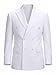 ZKHOECR Mens Double Breasted Suit White Suit Men Slim Fit Suit Jacket and Dress Pants 2 Piece Wedding Prom Men Suit Outfits M