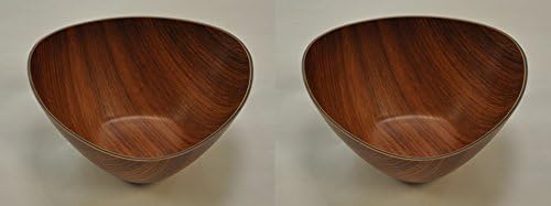 2 X Microwave and Freezer Safe Triangular Bowl - Mahogany Color 7.5"x4"
