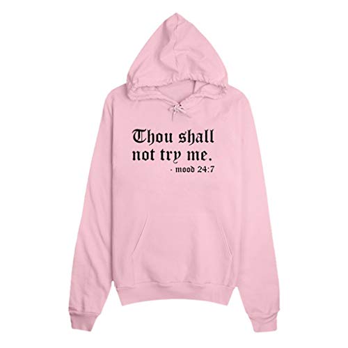 Aunimeifly Women Casual Hoodied Letter Print Sweatshirt Long Sleeve T-Shirt Tops Ladies Autumn Pullover Pink