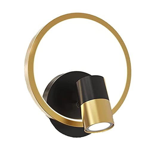 Aplique de pared LED para lectura junto a la cama con foco de techo giratorio y luz tricolor