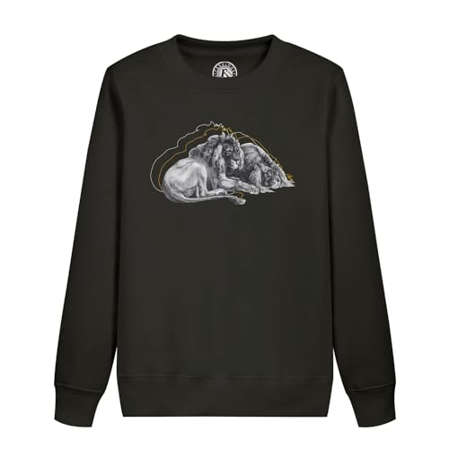 Sweatshirt enfant couple lion gravure biologie illustration ancienne vêtement
