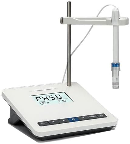 Digital Benchtop pH Meter PH Tester with pH Buffer Powder 2 Points Calibration pH Range 0.00～14.00pH Resolution 0.01pH NIST USA Euro Calibration Recognition Temperature Compensation