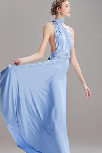 Image of Multi-Way Wrap Infinity Maxi Dress for Bridesmaids & Wedding Guest | 31 Colors for All Wedding Themes, One Size & Plus, 1 Dress for Any Events, Evening, Prom, Gala, Non-See-Through, Wrinkle-Free