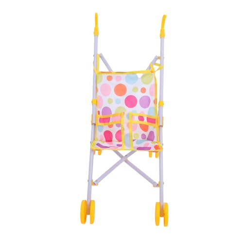 FUNNETOYU Kleiner Puppenwagen aus Kunststoff Puppenwagen für Mädchen Ab Jahren Robustes Polyester Abs Material Kompakt und Leicht für Puppenhaus Dekoration und Rollenspiele