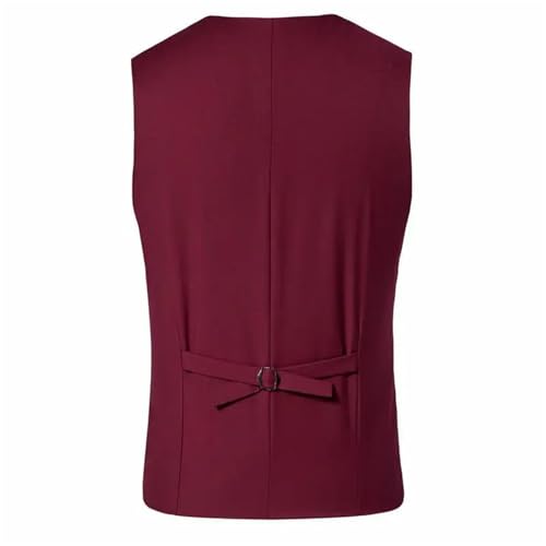 Men's Suit Vest Solid Color V-Neck Slim Sleeveless Wedding Business Casual Formal Vest3