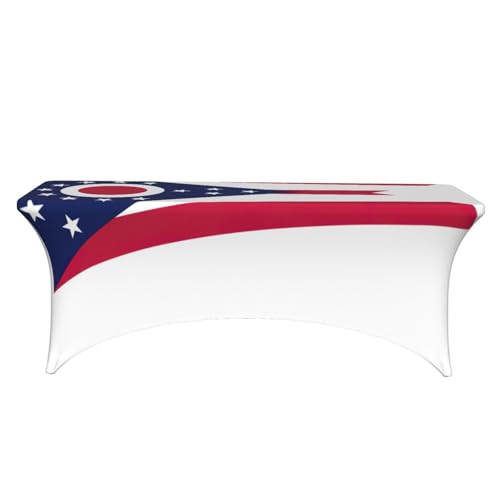 Nappe de table pour fête 1,8m imprimé drapeau Ohio stretch - 3