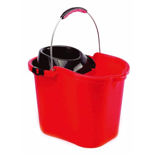MAYA Cubo MAX. con Escurridor Rectangular y Asa Metálica. Alta Resistencia y Durabilidad. Capacidad de 16 litros. Dimensiones 27x39x28,5 cm