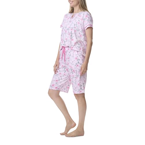 Image of Karen Neuburger Women's Plus Size Short Sleeve Bermuda Short Pajama Set