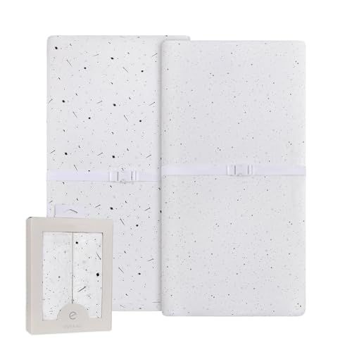 Image of Ely’s & Co. Changing Pad Cover, Diaper Changing Table Sheets, 2 Pack, Cradle Sheet Set for Baby Boys/Girls, 100% Jersey Knit Cotton, Black and White Celestial Collection, 32”x16”x5”