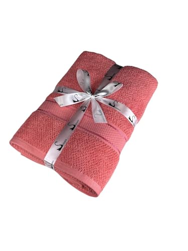 Image of SENSES By Riba Cotton Towels for Bath 550 GSM - Bright Pink, 1 Pc | Super Soft, Large Size, Absorbent, Lightweight, Antimicrobial, Low Linting