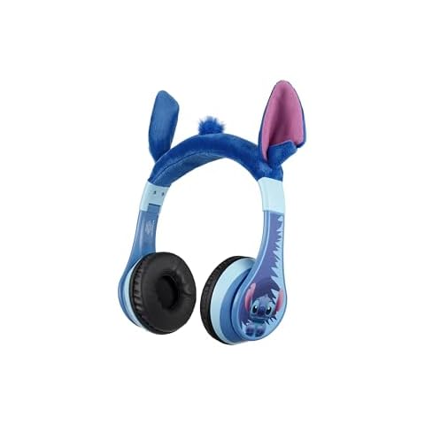 eKids Disney Stitch Bluetooth Headphones, Wireless Headphones with Microphone Includes Aux Cord, Volume Reduced Kids Foldable Earphones for School, Home, or Travel Cover
