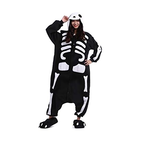 DarkCom Unisex Adult Cartoon Onesies Pajamas Novelty Cosplay Costumes Jumpsuits Sleepwear Black,M for Height(155CM-174CM) Cover