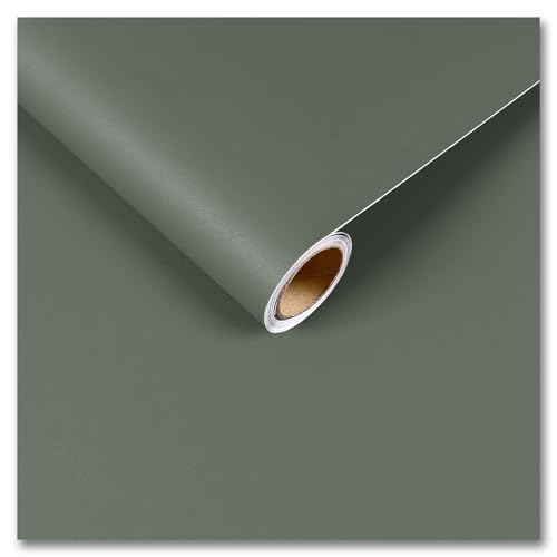 CRE8TIVE Papel pintado verde salvia, 30 cm x 900 cm